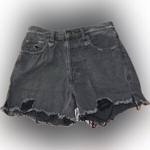 We The Free People Gray Vintagecore High Waist Cut Off Frayed Jean Shorts 25